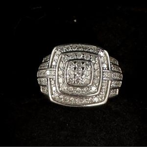 Diamond ring 1 carat sterling silver